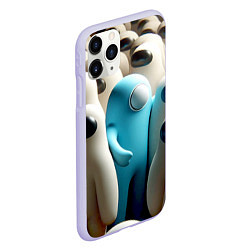 Чехол iPhone 11 Pro матовый Among us - ai art - video game, цвет: 3D-светло-сиреневый — фото 2