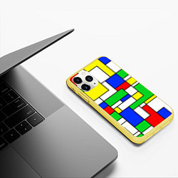 Чехол iPhone 11 Pro матовый Геометрический жёлто-сине-красный, цвет: 3D-желтый — фото 2