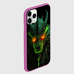 Чехол iPhone 11 Pro матовый Дракон сверкающих елей, цвет: 3D-фиолетовый — фото 2