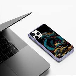 Чехол iPhone 11 Pro матовый Дракон искрящихся сосулек 2024, цвет: 3D-светло-сиреневый — фото 2