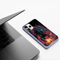 Чехол iPhone 11 Pro матовый Дракон серебряных морозов 2024, цвет: 3D-светло-сиреневый — фото 2