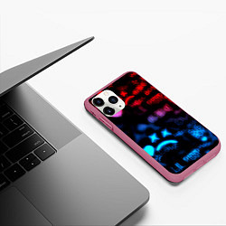 Чехол iPhone 11 Pro матовый Lil peep neon rap music, цвет: 3D-малиновый — фото 2