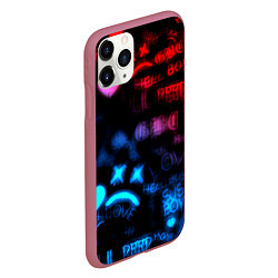 Чехол iPhone 11 Pro матовый Lil peep neon rap music, цвет: 3D-малиновый — фото 2