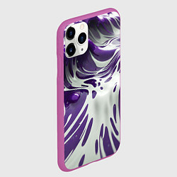 Чехол iPhone 11 Pro матовый Бело-фиолетовая краска, цвет: 3D-фиолетовый — фото 2