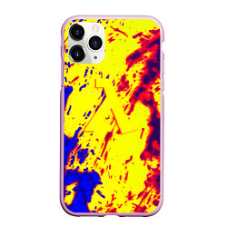 Чехол iPhone 11 Pro матовый Half life toxic yellow fire, цвет: 3D-розовый