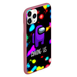 Чехол iPhone 11 Pro матовый Among us blink neon, цвет: 3D-малиновый — фото 2
