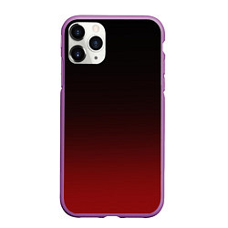 Чехол iPhone 11 Pro матовый Градиент от тёмного до тёмно красного, цвет: 3D-фиолетовый