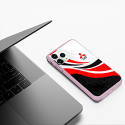 Чехол iPhone 11 Pro матовый Evo racer mitsubishi - uniform, цвет: 3D-розовый — фото 2