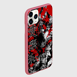 Чехол iPhone 11 Pro матовый Японский стиль иероглифы, цвет: 3D-малиновый — фото 2