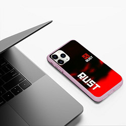 Чехол iPhone 11 Pro матовый Rust the game colors, цвет: 3D-розовый — фото 2