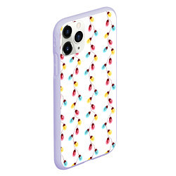 Чехол iPhone 11 Pro матовый Новогодняя разноцветная гирлянда, цвет: 3D-светло-сиреневый — фото 2