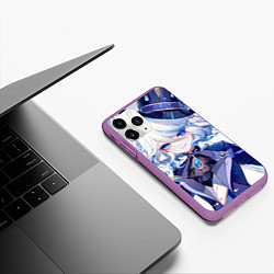 Чехол iPhone 11 Pro матовый Genshin Impact Фурина, цвет: 3D-фиолетовый — фото 2