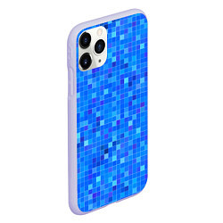 Чехол iPhone 11 Pro матовый Голубая мозаика, цвет: 3D-светло-сиреневый — фото 2