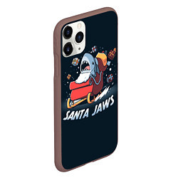 Чехол iPhone 11 Pro матовый Santa Jaws, цвет: 3D-коричневый — фото 2