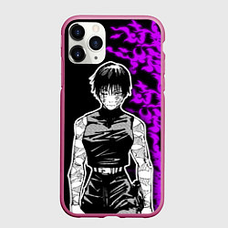 Чехол iPhone 11 Pro матовый Маки Зенин и фиолетовый огонь - Магическая битва, цвет: 3D-малиновый