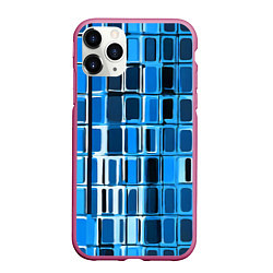 Чехол iPhone 11 Pro матовый Синие прямоугольники