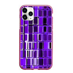 Чехол iPhone 11 Pro матовый Фиолетовые прямоугольники