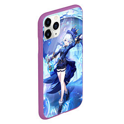 Чехол iPhone 11 Pro матовый Genshin Impact Furina, цвет: 3D-фиолетовый — фото 2