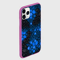 Чехол iPhone 11 Pro матовый Синий трескающийся камень, цвет: 3D-фиолетовый — фото 2