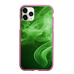 Чехол iPhone 11 Pro матовый Зеленый дым, цвет: 3D-малиновый