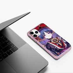 Чехол iPhone 11 Pro матовый Genshin Impact Scaramouche, цвет: 3D-розовый — фото 2