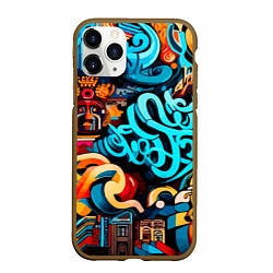 Чехол iPhone 11 Pro матовый Abstract graffiti - ai art, цвет: 3D-коричневый