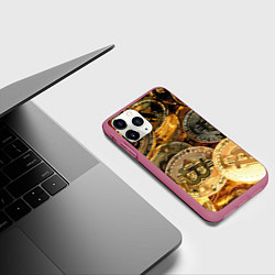 Чехол iPhone 11 Pro матовый Золото цифровой эры, цвет: 3D-малиновый — фото 2