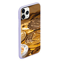 Чехол iPhone 11 Pro матовый Виртуальные монеты, цвет: 3D-светло-сиреневый — фото 2