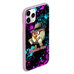 Чехол iPhone 11 Pro матовый Chicken gun - neon, цвет: 3D-розовый — фото 2