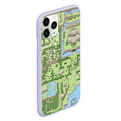 Чехол iPhone 11 Pro матовый Zelda: карта, цвет: 3D-светло-сиреневый — фото 2