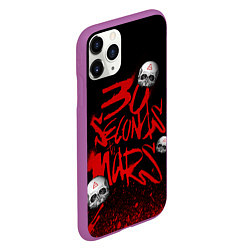 Чехол iPhone 11 Pro матовый Thirty seconds to mars skulls, цвет: 3D-фиолетовый — фото 2