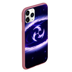 Чехол iPhone 11 Pro матовый Genshin Impact Raiden sign, цвет: 3D-малиновый — фото 2