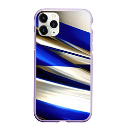 Чехол iPhone 11 Pro матовый Blue white abstract, цвет: 3D-светло-сиреневый