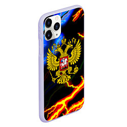 Чехол iPhone 11 Pro матовый Россия наша страна герб шторм, цвет: 3D-светло-сиреневый — фото 2