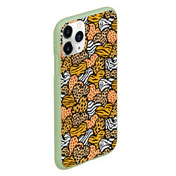 Чехол iPhone 11 Pro матовый Африканские сердца, цвет: 3D-салатовый — фото 2