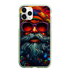 Чехол iPhone 11 Pro матовый Хайповый дед Мороз, цвет: 3D-салатовый