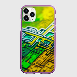 Чехол iPhone 11 Pro матовый Криптоабстракция, цвет: 3D-фиолетовый