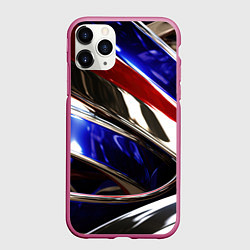 Чехол iPhone 11 Pro матовый Металлические абстрактные вставки, цвет: 3D-малиновый