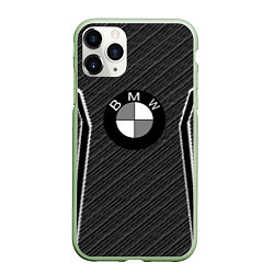 Чехол iPhone 11 Pro матовый BMW carbon sport, цвет: 3D-салатовый