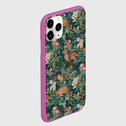 Чехол iPhone 11 Pro матовый Goblincore - лес зверей, цвет: 3D-фиолетовый — фото 2