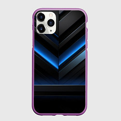 Чехол iPhone 11 Pro матовый Оттенки синего абстракция