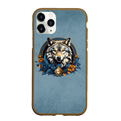 Чехол iPhone 11 Pro матовый Волк портрет, цвет: 3D-коричневый