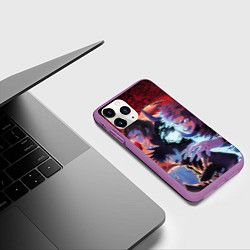 Чехол iPhone 11 Pro матовый Магическая битва - Итадори Юдзи, цвет: 3D-фиолетовый — фото 2