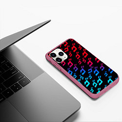 Чехол iPhone 11 Pro матовый JoJos Bizarre битво лого неон, цвет: 3D-малиновый — фото 2