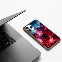 Чехол iPhone 11 Pro матовый Кубы в красном и фиолетовом дыме, цвет: 3D-коричневый — фото 2