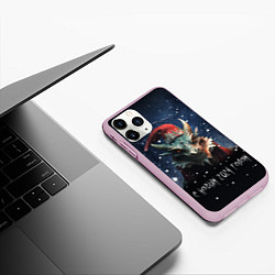 Чехол iPhone 11 Pro матовый Лесной дракон - Новый год, цвет: 3D-розовый — фото 2