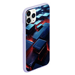 Чехол iPhone 11 Pro матовый Синие плиты абстракция разлома, цвет: 3D-светло-сиреневый — фото 2