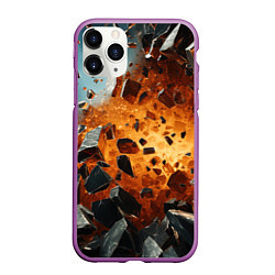 Чехол iPhone 11 Pro матовый Большой взрыв камней, цвет: 3D-фиолетовый