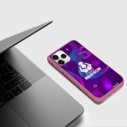 Чехол iPhone 11 Pro матовый Радио Новая Песня Фиолетовый стиль, цвет: 3D-малиновый — фото 2