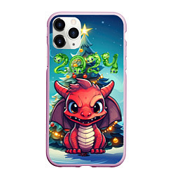 Чехол iPhone 11 Pro матовый Красный злой дракошка, цвет: 3D-розовый